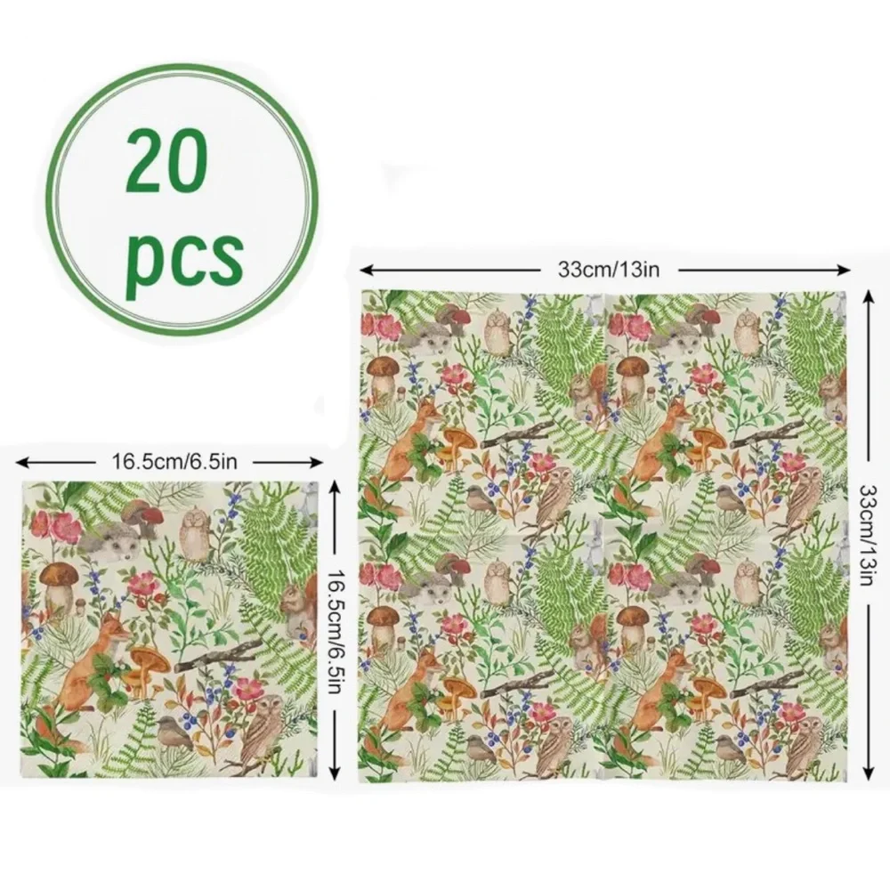 Forest Critters Luncheon Paper Napkins, 20-ct